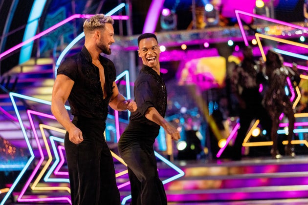 John Whaite and Johannes Radebe performing on
