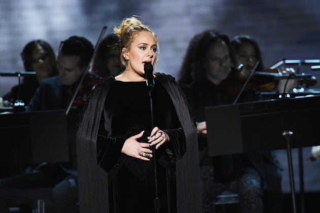 Adele performing at the Grammys in