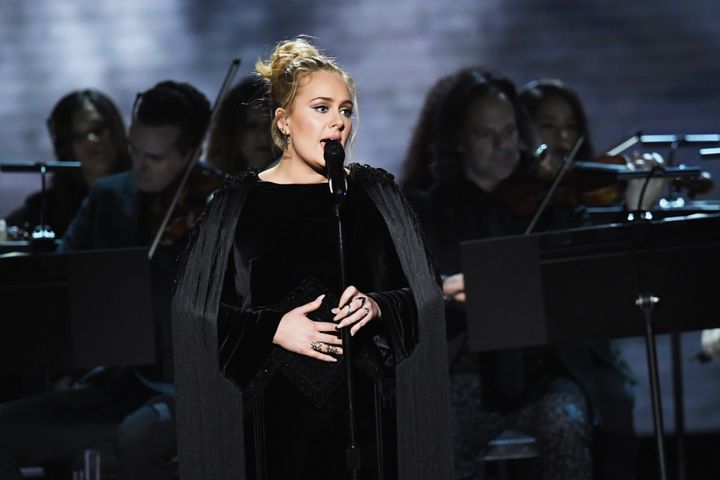 Adele performing at the Grammys in 2017