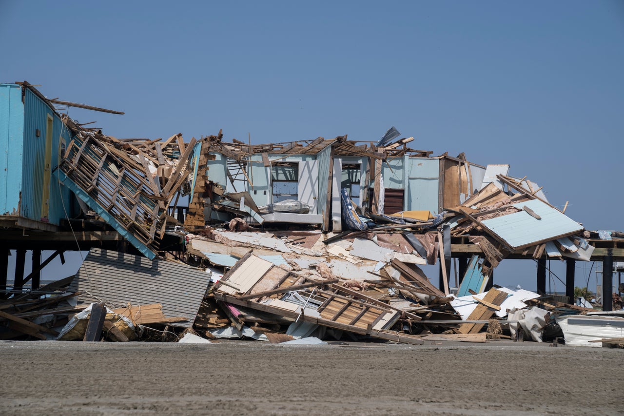 The aftermath of Hurricane Ida on Grand Isle is seen on Sept. 9.