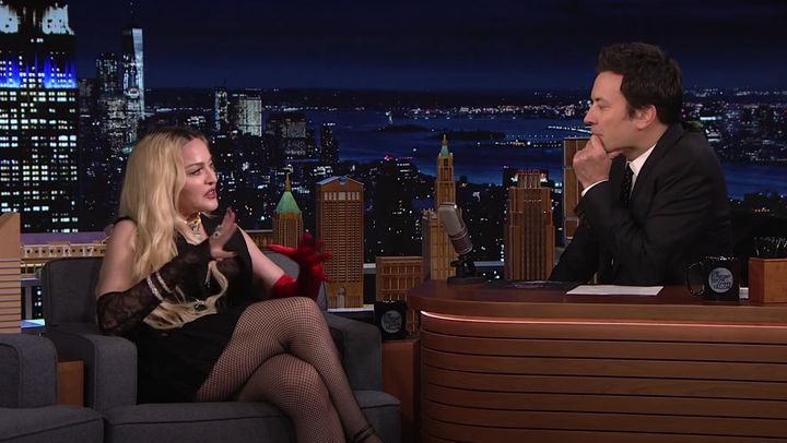 Madonna during her appearance on Jimmy Fallon's talk show