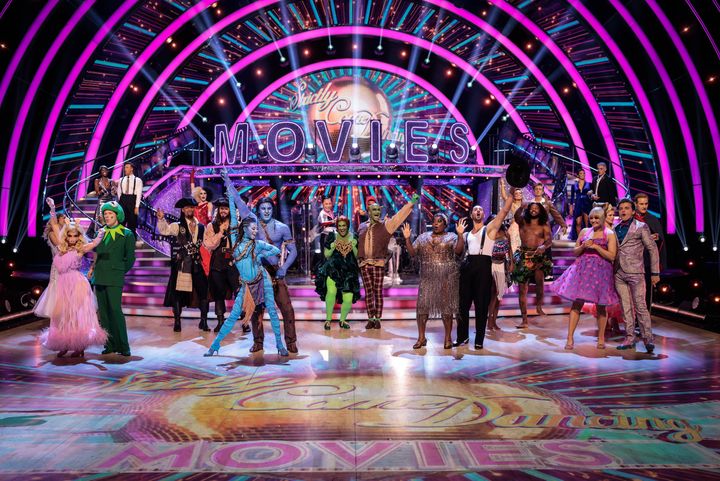 The cast of Strictly Come Dancing pictured together during Movie Week