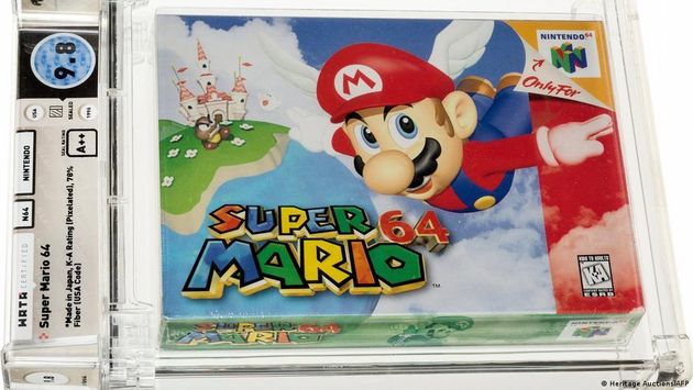 Carátula del videojuego Super Mario 64 vendida por 1,56 millones de