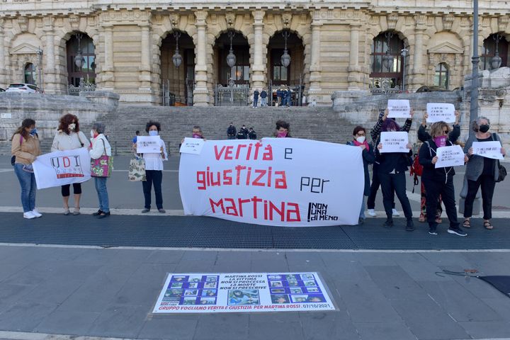 Manifestación en Roma pidiendo justicia para Martina Rossi, este 7 de octubre. 