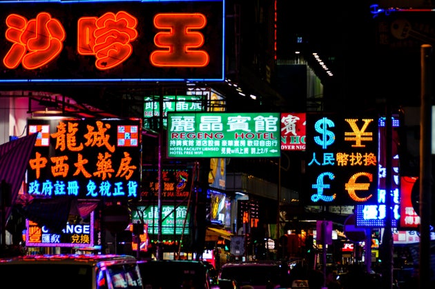 Bright neon signs in Hong Kong