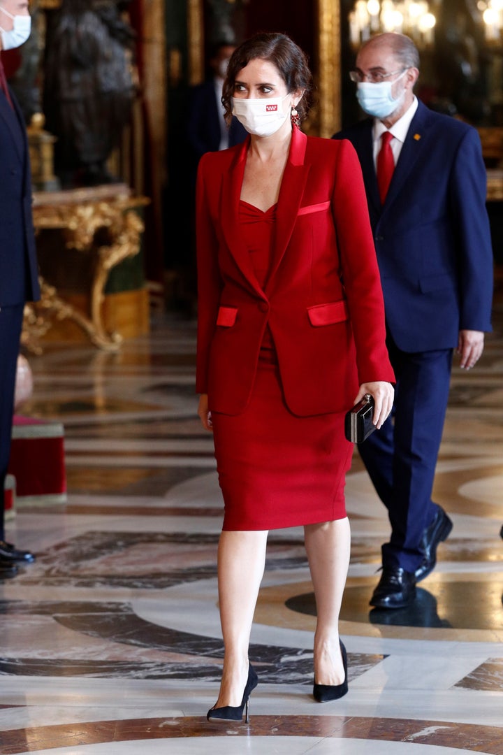 Isabel Diaz Ayuso en la recepción del Palacio Real este 12 de octubre.