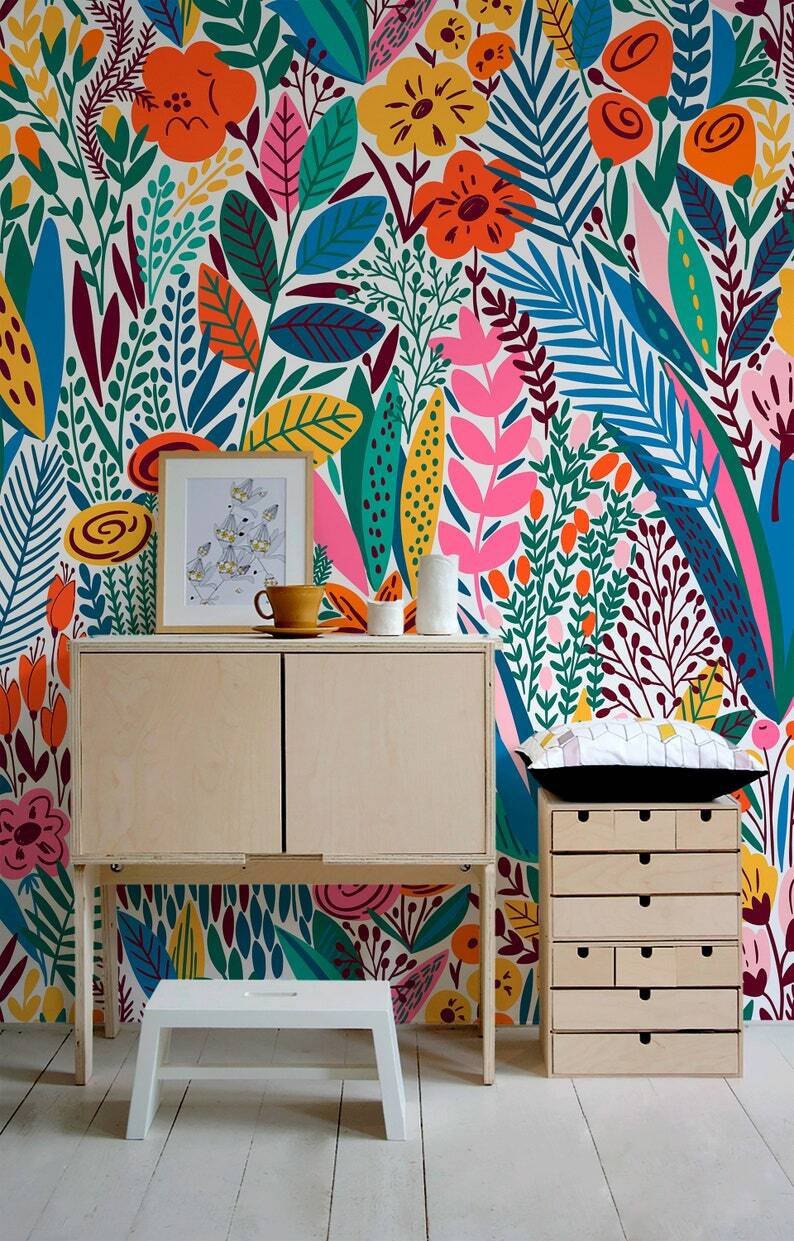 Buy Peel and Stick Wallpaper Colorful Bright Hexagon Wallpaper Online in  India  Etsy