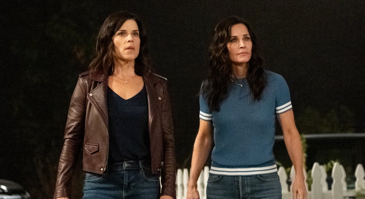 Neve Campbell (left) and Courteney Cox in "Scream," due out in 2022.