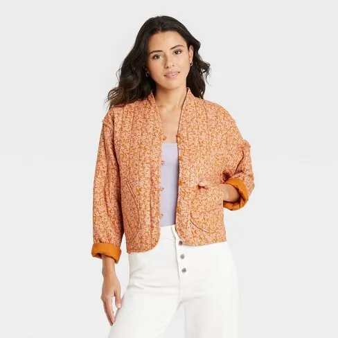 Free people great escape cotton printed quilted jacket sale