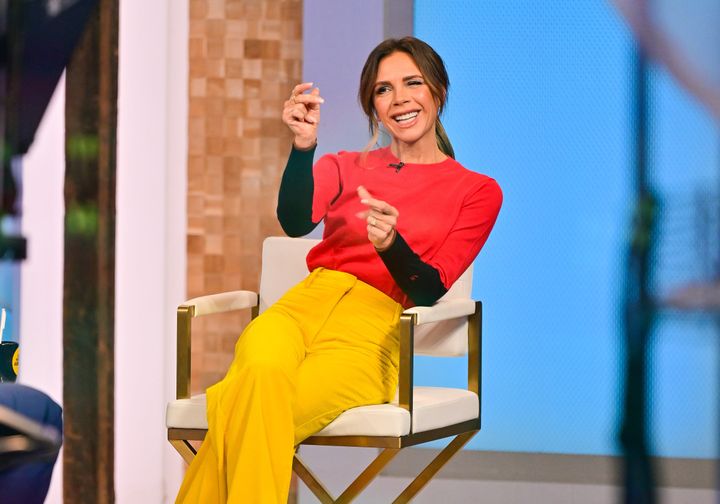 Victoria Beckham visits ABC's Good Morning America in Times Square on October 12, 2021 in New York City. (Photo by James Devaney/GC Images)