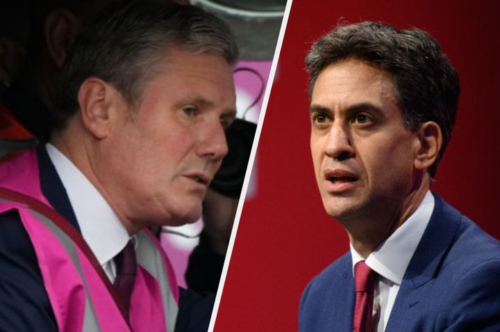 Sir Keir Starmer on Tuesday (L) and shadow cabinet minister Ed Miliband