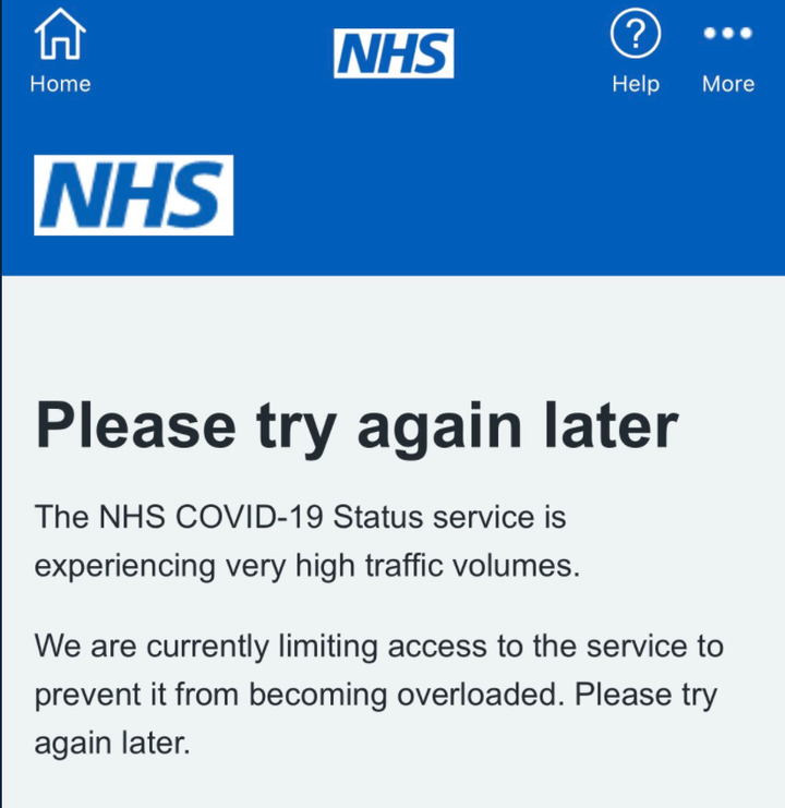 The NHS Covid App went down on Wednesday