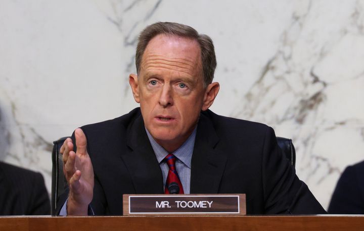 Sen. Pat Toomey (R-Pa.) attacked Joe Biden's nominee to lead the Office of the Comptroller of the Currency, Saule Omarova, for growing up in the Soviet Union and attending university there before emigrating to the U.S.