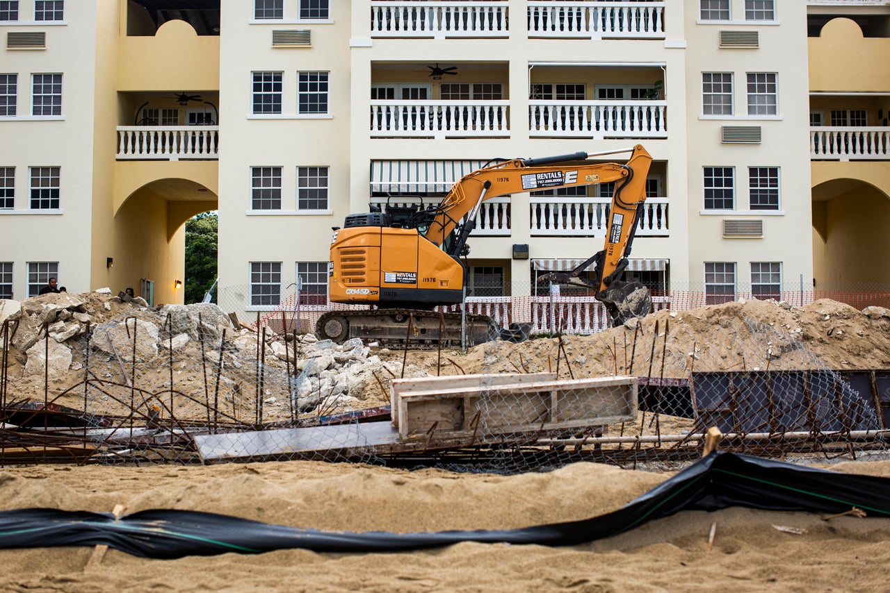 The pool's construction zone, pictured on Aug. 2.