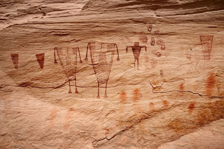 Ancient rock art in Sheiks Canyon, part of Bears Ears National Monument. 