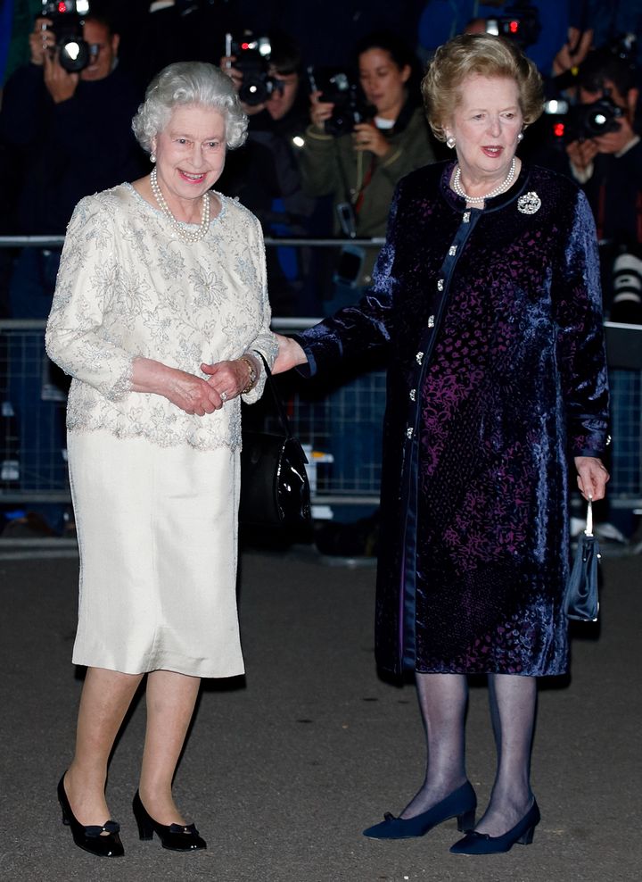 The Queen with Thatcher in 2005