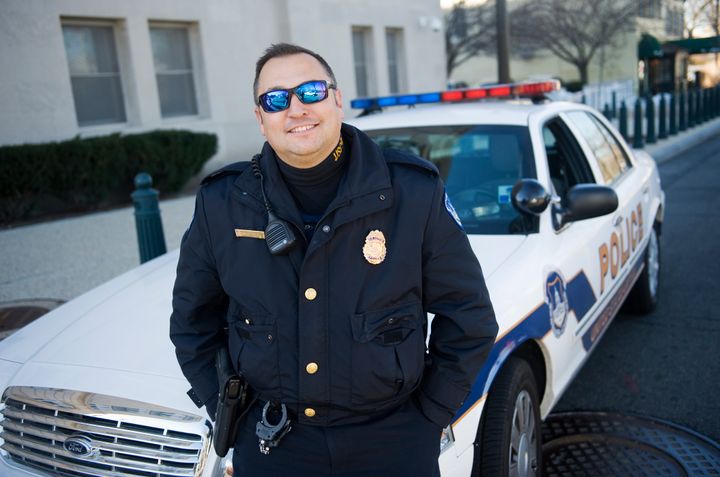 U.S. Capitol Police Officer Michael Riley, seen here in 2011, faces two charges of obstruction.