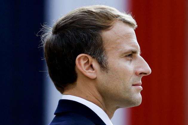 French President Emmanuel Macron attends a national memorial service for Hubert Germain, the last companion of the Liberation, at the Hotel des Invalides in Paris, France, October 15, 2021. Ludovic Marin/Pool via REUTERS