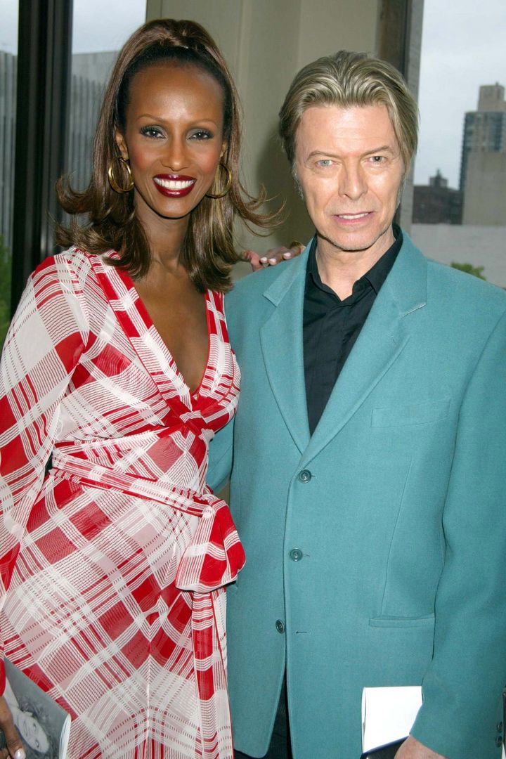 Iman, David Bowie during The Film Society of Lincoln Center Gala Tribute to Susan Sarandon at Avery Fisher Hall Lincoln Center in New York, New York, United States. (Photo by Sylvain Gaboury/FilmMagic)