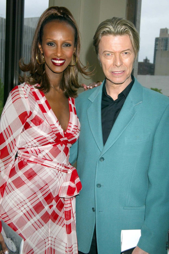 Iman, David Bowie during The Film Society of Lincoln Center Gala Tribute to Susan Sarandon at Avery Fisher Hall Lincoln Center in New York, New York, United States. (Photo by Sylvain Gaboury/FilmMagic)