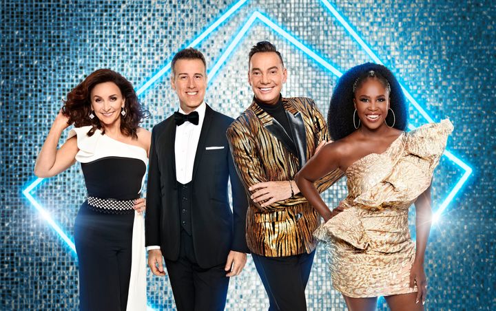 Shirley and Craig with fellow Strictly judges Motsi Mabuse and Anton Du Beke