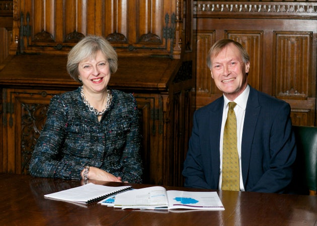 David Amess MP with former Prime Minister Theresa