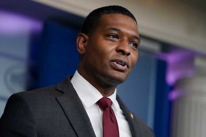 Environmental Protection Agency administrator Michael Regan speaks during a press briefing at the White House in Washington. (AP Photo/Evan Vucci, File)