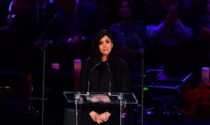 Vanessa Bryant speaks during the "Celebration of Life for Kobe and Gianna Bryant" service in Los Angeles on Feb. 24, 2020.