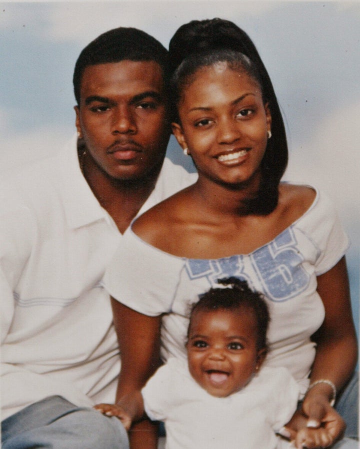 In this undated family file photo, Sean Bell and his fiancée, Nicole Paultre, pose with their daughter. Bell died in a hail of police gunfire on Nov. 25, 2006, as he left his bachelor party in Queens, New York.