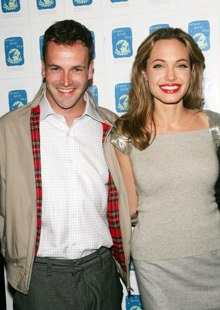 Angelina Jolie and her ex-husband Jonny Lee Miller attend a special screening of the film Peace One Day at the Ziegfeld Theater September 20, 2005 in New York City. (Photo by Evan Agostini/Getty Images)