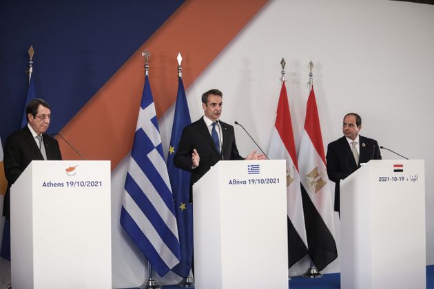 Kyriakos Mitsotakis - Fatah El  Sisi - Nikos Anastasiadis