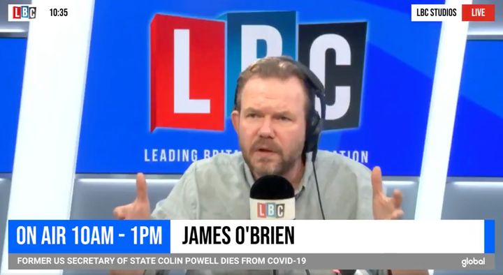 James O'Brien on his LBC talk show