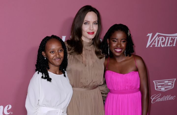 Zahara Jolie-Pitt, Angelina Jolie and Amanda Gorman at Variety's "Power of Women" event in September.