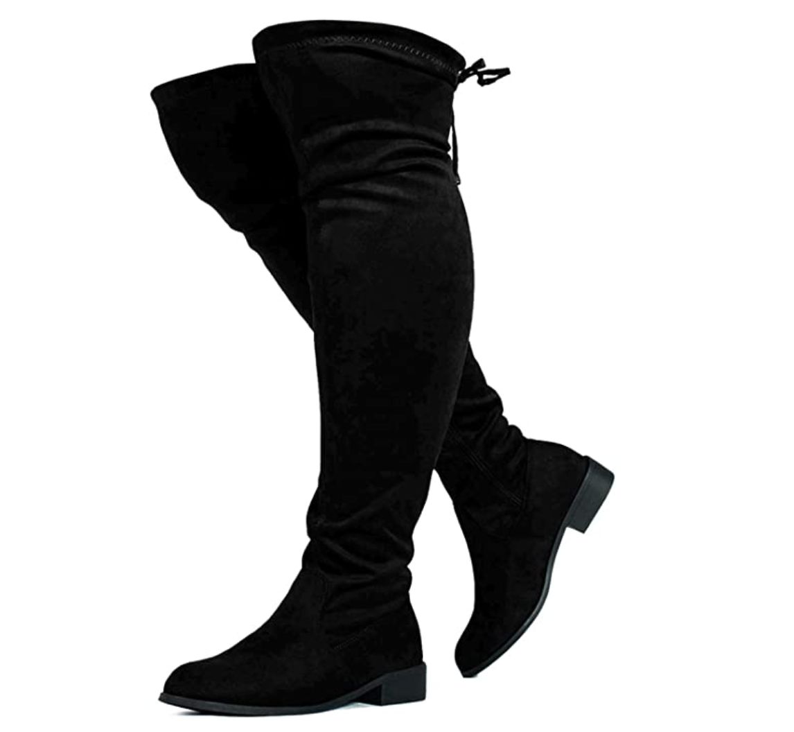 ladies wide calf black boots