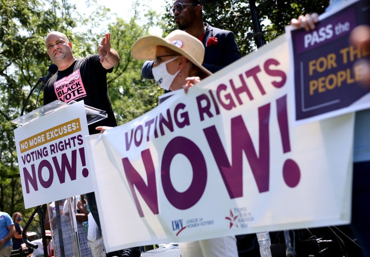 Civil rights leader Benjamin Jealous and other activists have held a series of protests outside the White House calling on President Joe Biden to support filibuster reform in order to pass major voting rights legislation, including the Freedom to Vote Act, which Senate Republicans are likely to filibuster on Wednesday.