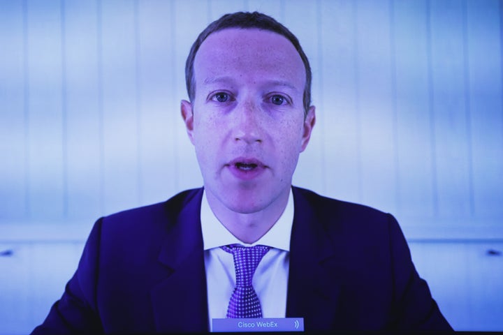 Mark Zuckerberg, testificando por videoconferencia el 19 de julio.
