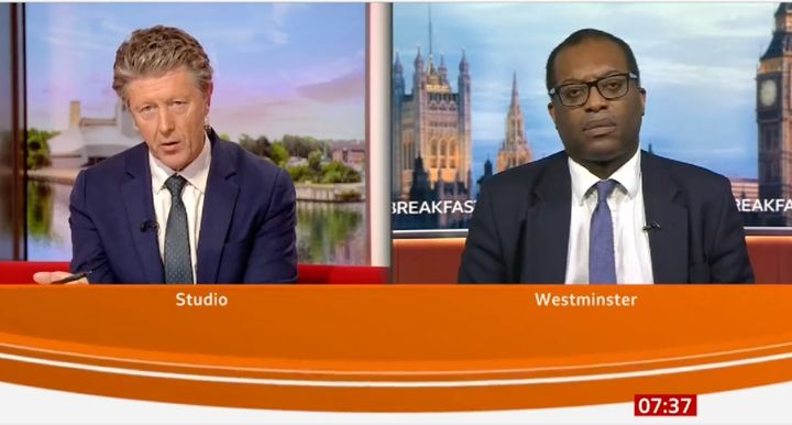 Charlie Stayt with Kwasi Kwarteng on BBC Breakfast