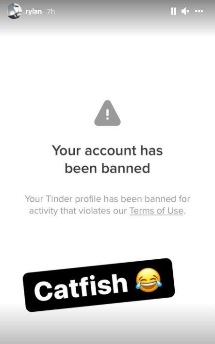 Rylan's Tinder account was banned