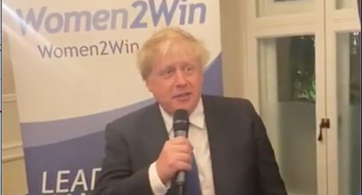 Boris Johnson speaking at the event for women