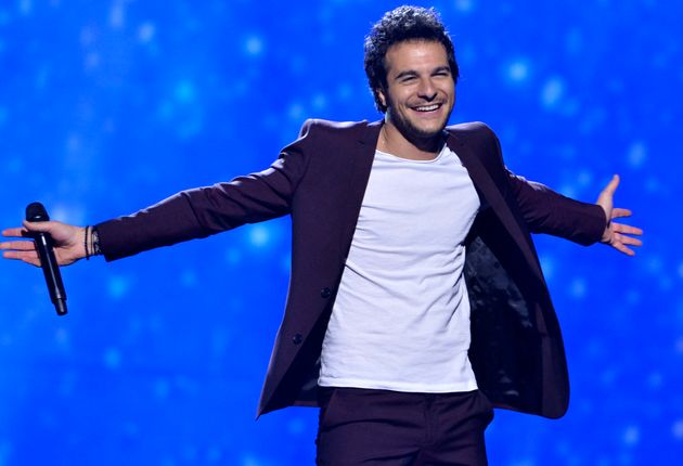 Amir lors de l'Eurovision à Stockholm, en Suède, le 8 mai