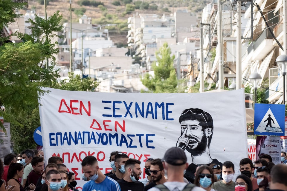 Marcha en memoria de Pavlos Fyssas, asesinado hace ocho años por un miembro de Amanecer Dorado....