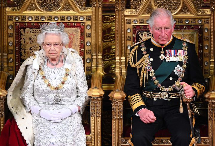 Queen Elizabeth II and Prince Charles during the state opening of Parliament at the Palace of Westminster in 2019. Charles has become the king of England following his mother's death. 