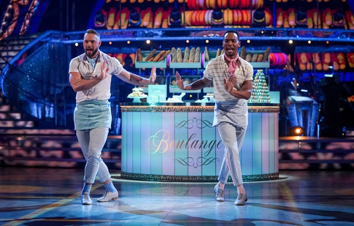 The pair performing on Saturday's show, where they scored 39 for this Charleston