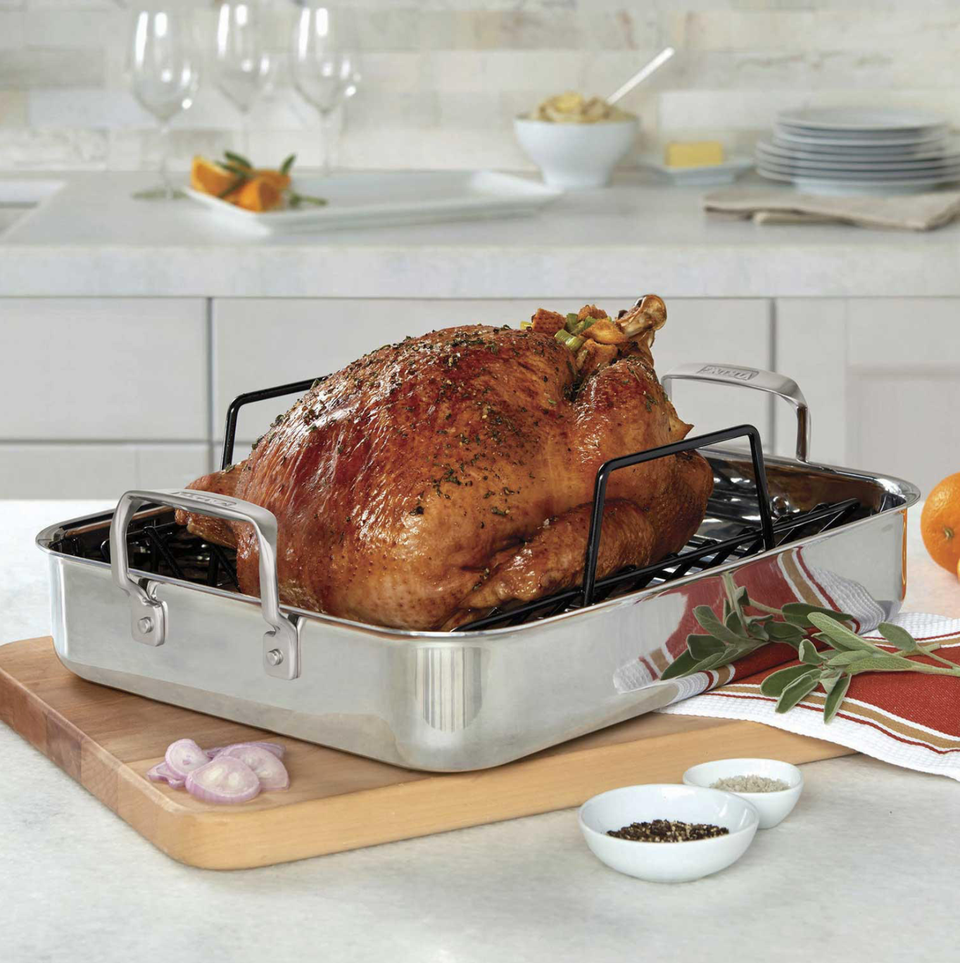 Multiclad Pro Triple Ply Stainless Cookware 16 Roasting Pan with Rack