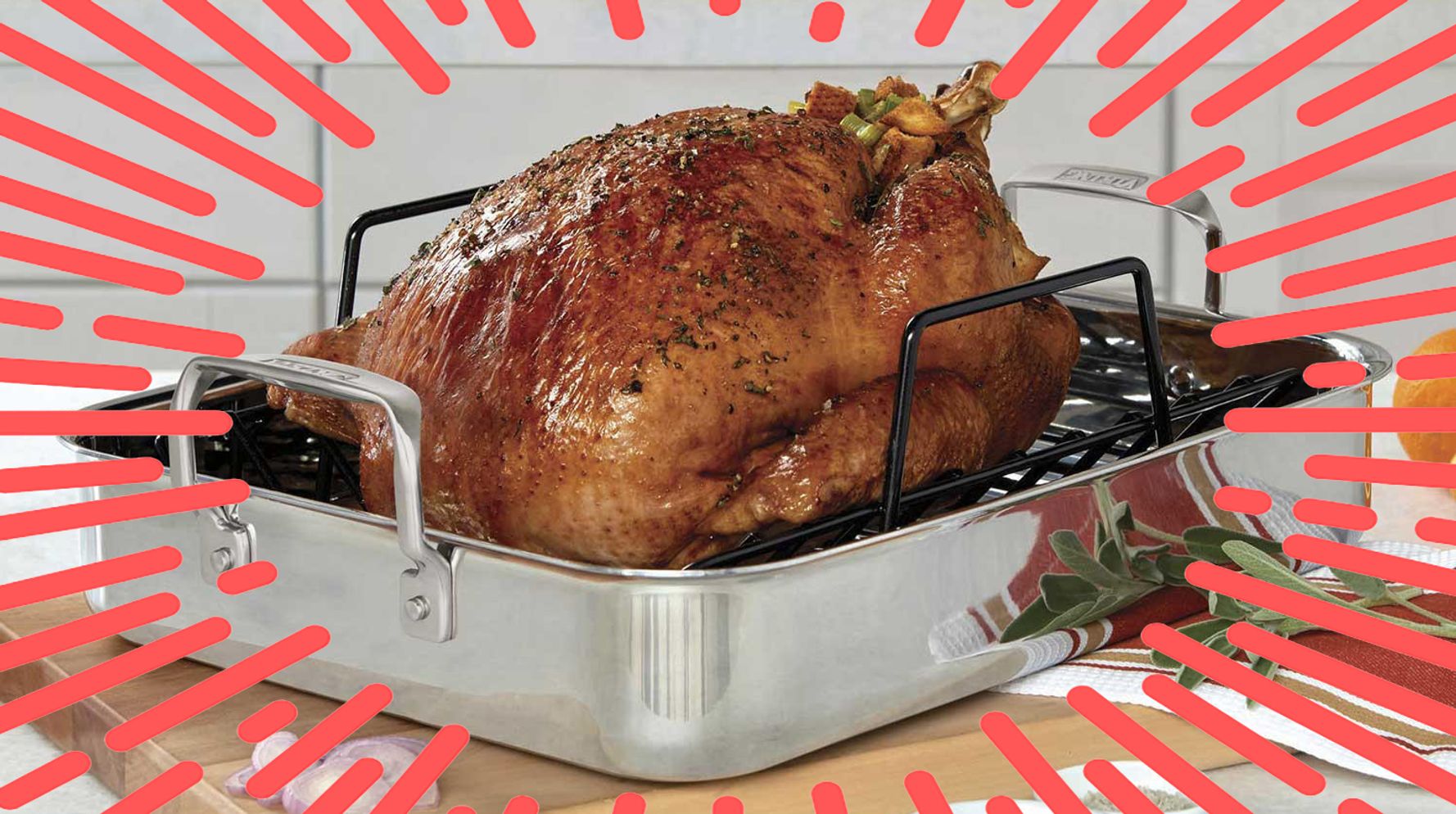 Extra Large Heavy Duty Oval Aluminum Disposable Roaster Pan With No Lids -  Great for cooking Turkey (25)