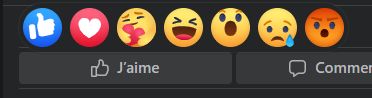 Les émojis de réactions sur Facebook.