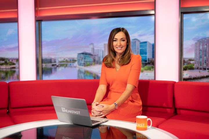 Sally Nugent on the BBC Breakfast sofa