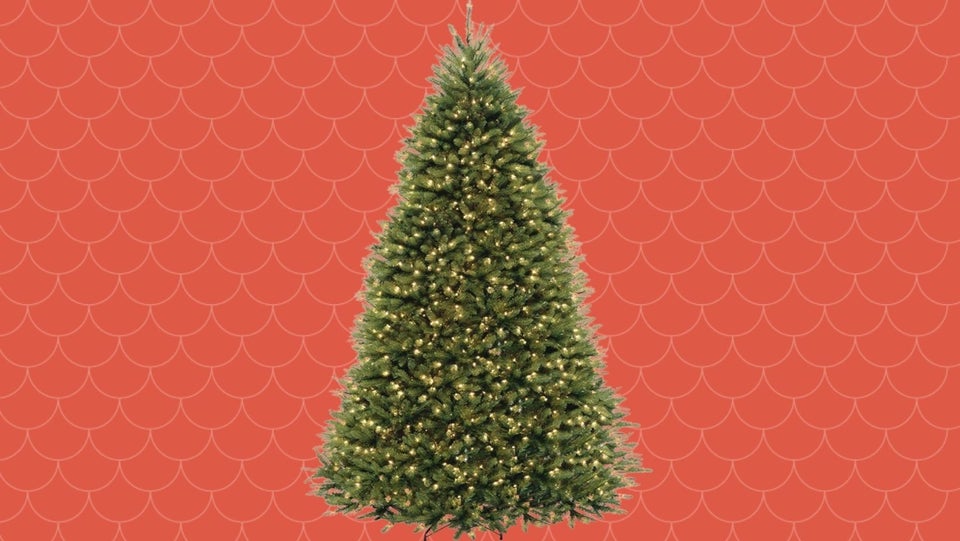 A pre-lit artificial Dunhill fir from National Tree Company