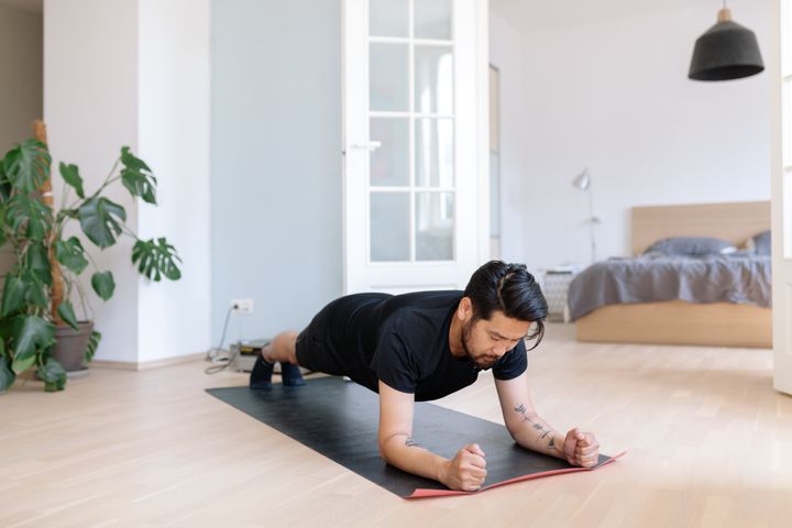Planks can help strengthen your core, which in turn helps your back and neck.