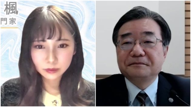 （左から）横川楓さん、吉田浩教授